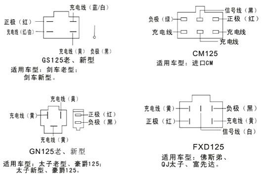 摩托车整流器接线图 摩托车整流器接线图