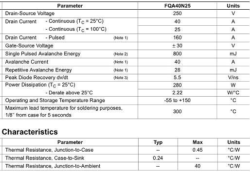 FQA40N25替代,MOS管KNX9130A,40A/300V FQA40N25替代,MOS管KNX9130A,40A/300V