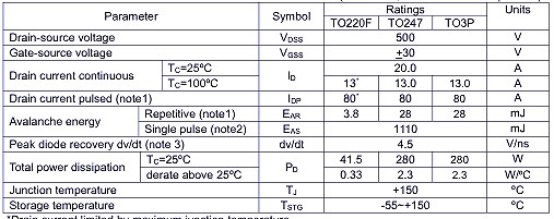 MOS管,20N50,20A/500V MOS管,20N50,20A/500V