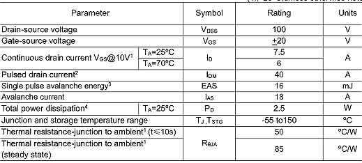 MOS管,KIA4610A,7.5A/100V MOS管,KIA4610A,7.5A/100V