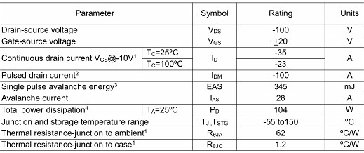 MOS管,KPD8610A,-35A/-100V MOS管,KPD8610A,-35A/-100V