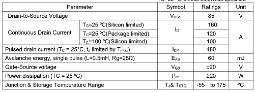 MOS管,KCX3008A,120A/85V MOS管,KCX3008A,120A/85V