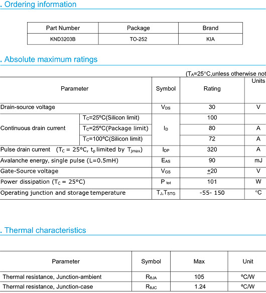MOS管,100A/30V,3203 MOS管,100A/30V,3203