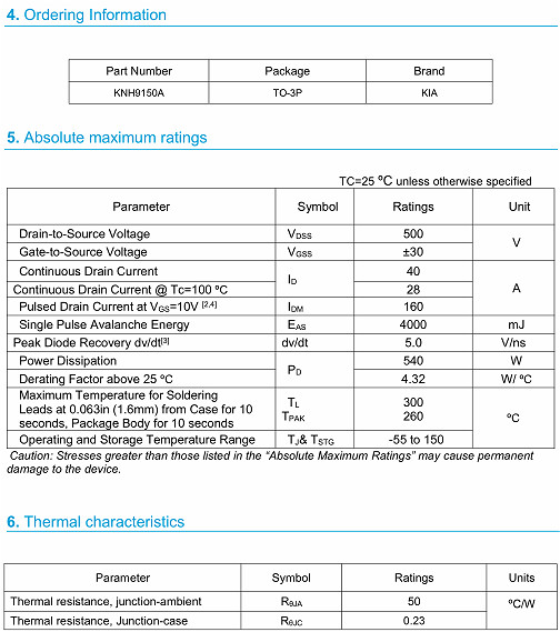 MOS管,9150,40A/500V MOS管,9150,40A/500V