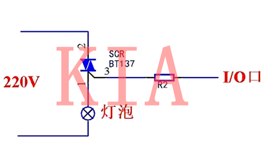 可控硅三极管MOS管单片机控制220V交流电通断电路图-KIA MOS管 可控硅三极管MOS管单片机控制220V交流电通断电路图-KIA MOS管