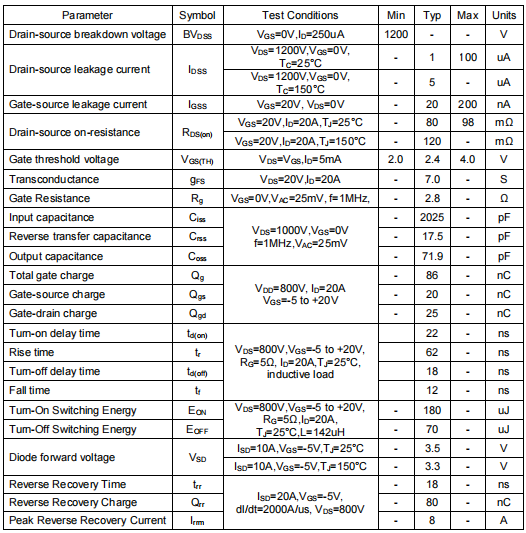80n120参数,KSZ080N120A 80n120参数,KSZ080N120A
