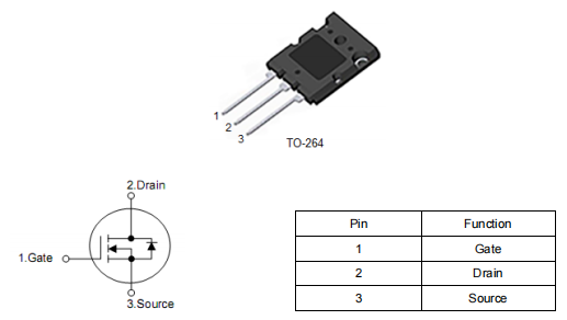 电机驱动mos管,27A 800V TO264,KNK7880A参数引脚图-KIA MOS管 电机驱动mos管,27A 800V TO264,KNK7880A参数引脚图-KIA MOS管
