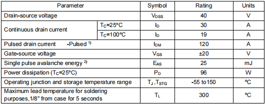 30a40vmos管,KNG8104A参数 30a40vmos管,KNG8104A参数