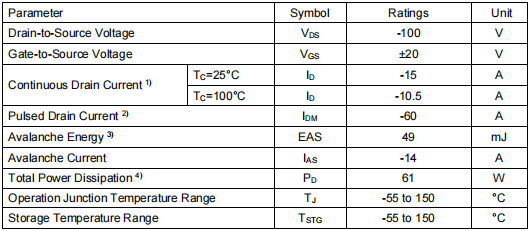 -100v pmos,KPD6610B -100v pmos,KPD6610B